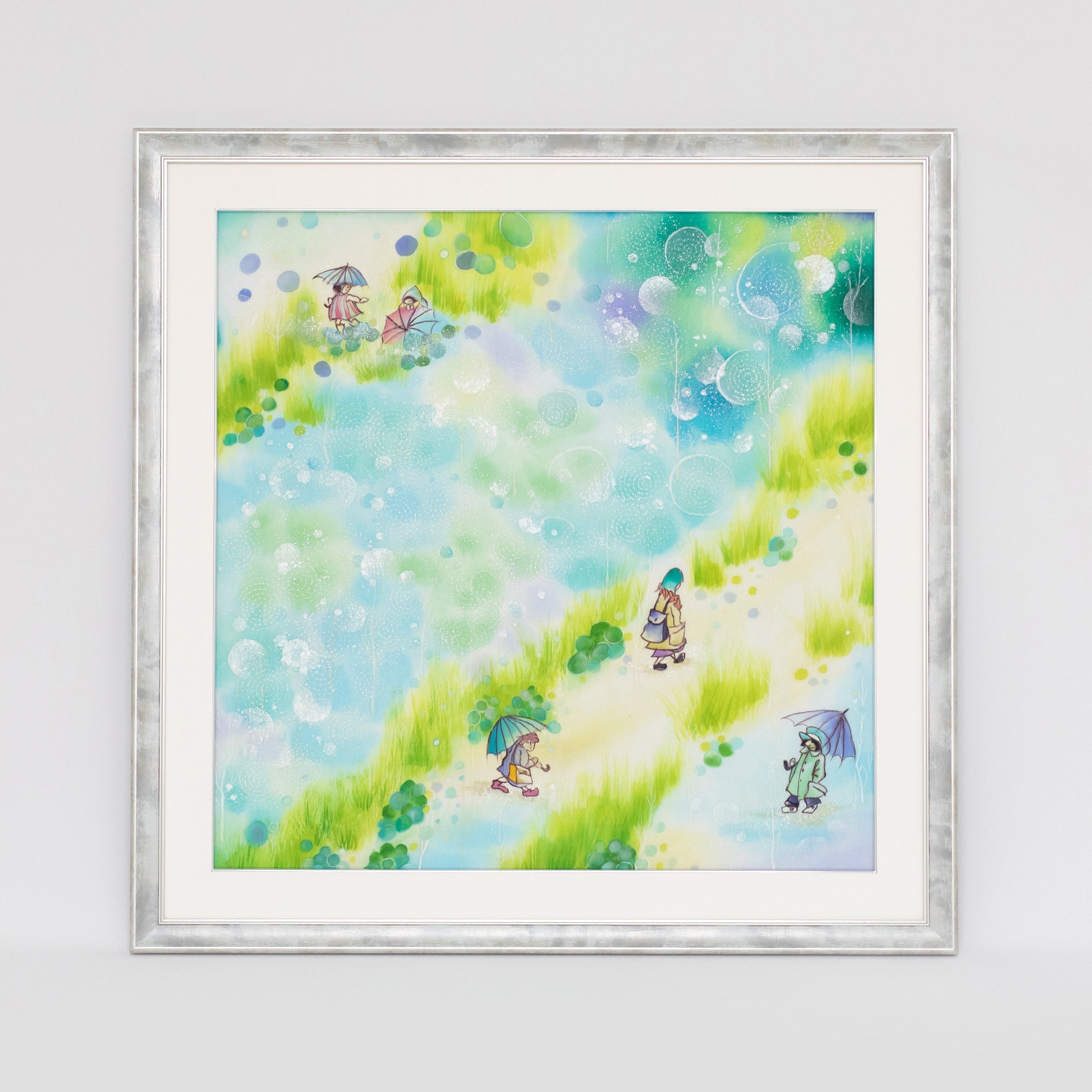 京手描友禅スカーフ〈下校時間〉